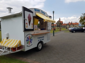 The Stone Soup community ice cream van in Rotorua Government Gardens